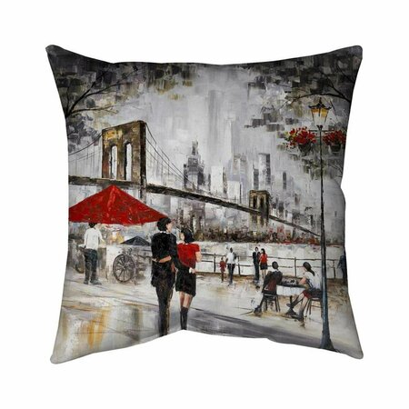 BEGIN HOME DECOR 26 x 26 in. Couple In New York City-Double Sided Print Indoor Pillow 5541-2626-ST25